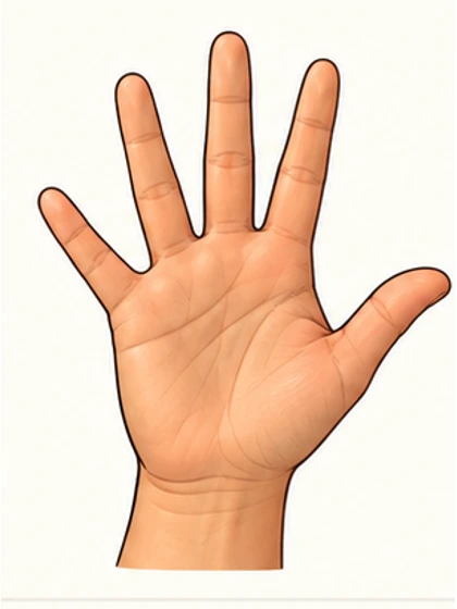 All five fingers open
