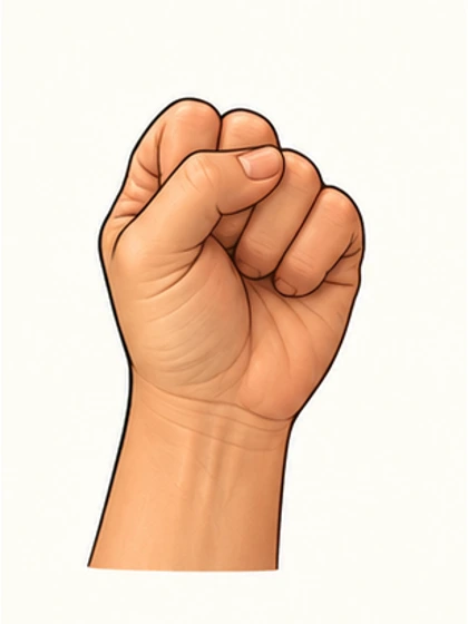Closed fist: ten in this demonstration