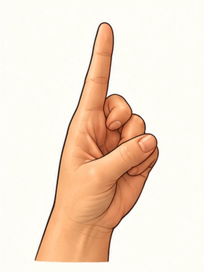 Index finger raised
