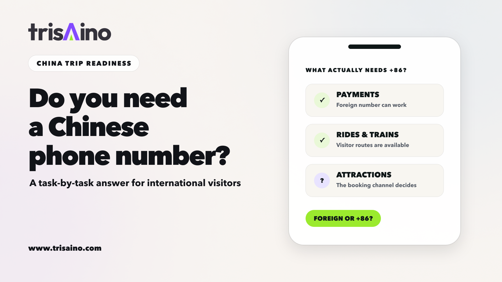 Editorial illustration comparing an overseas mobile number and a mainland China number across common travel tasks
